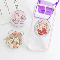 Support magnétique amovible pour téléphone portable en acrylique personnalisé N52, motif dessin animé, support PC