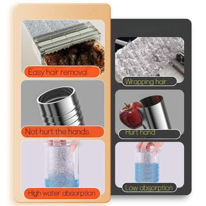 ไม้ถูพื้นไมโครไฟเบอร์แบบแบนพร้อมก้านเหล็กถอดออกได้ไม่ต้องใช้<span class=keywords><strong>มือ</strong></span>ทำความสะอาดในครัวเรือนที่ทนทาน - Product Image 6