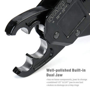 Herramienta de Prensado para Tuberías PEX con Cabezal Angular <span class=keywords><strong>IWISS</strong></span> para Juegos de Mordazas de Prensado de Cobre de 1/2\" y 3/4\" con Calibrador de Prensado Go/No-Go - Product Image 5