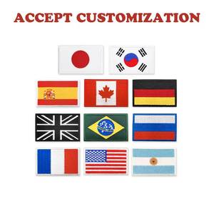 Parche de bandera nacional con broche de seguridad de 8x5cm, decoración de malla bordada en 3D de mezclilla personalizada al por mayor 2022 - Product Image 2