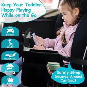 Plateau de voyage pour enfants avec tableau effaçable à sec, plateau de siège auto pour manger et jouer, plateaux de table pour siège auto pour tout-petits - Product Image 6
