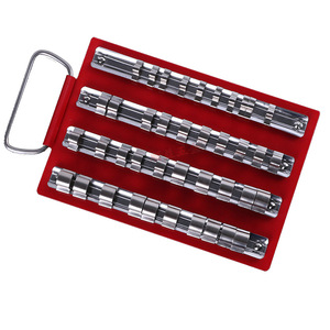 Stainless Steel Socket Rack <b>Tool</b> <b>Holder</b> For Automotive Repair Workshop Socket Organizer With Four Rows And Handle - Product Image 1