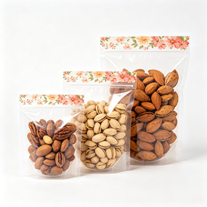 Bolsa de plástico transparente con cierre zip, termosellable, para envasar alimentos como nueces, dulces y bocadillos. - Product Image 1