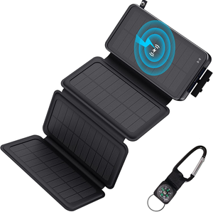 Chargeur Solaire 25000mAh Portable Batterie Externe avec 4 Panneaux Imperméable Power Bank avec 2 USB Outdoor Camping pour Télép - Product Image 1