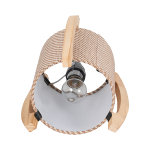 Lampade da tavolo a treppiede cilindriche con paralume in lino intrecciato, illuminazione decorativa per camera da letto e soggiorno. - Product Image 5