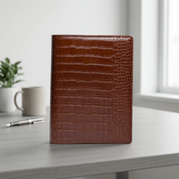 Couverture de livre en cuir PU à motif crocodile de luxe, logo personnalisé en relief, couverture rigide pour carnet A5, couverture de planificateur