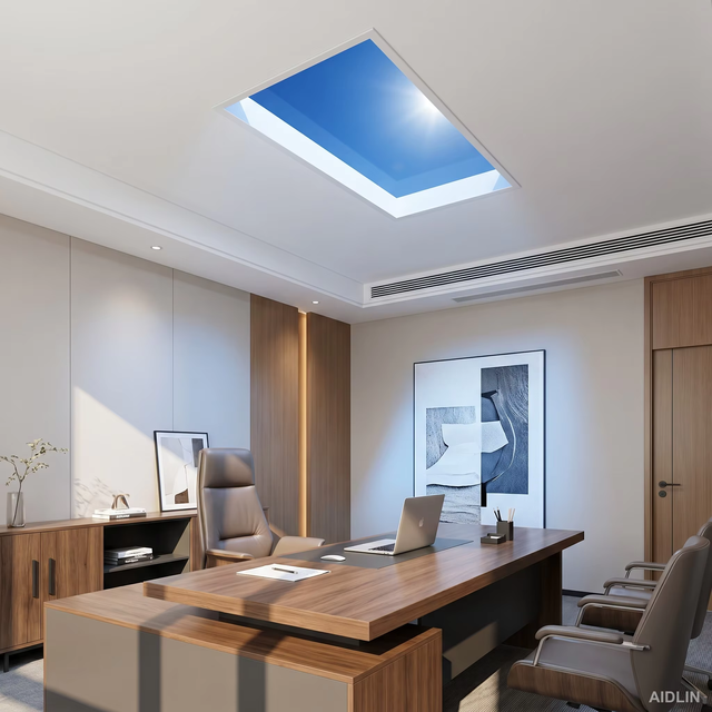Smart LED Skylight Ceiling Light IP66 Full Spectrum Sunlight Simulation with Tuya Control for Modern Commercial & Office