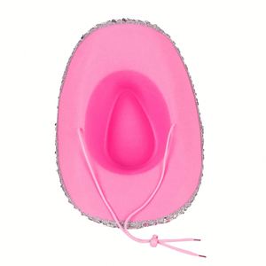 Sombrero de Fiesta Vaquero Occidental para Mujer, de Tela No Tejida, con Borde de Lentejuelas, para Carnaval, Halloween, Viajes y Uso Casual - Product Image 4