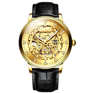 Reloj Mecánico de Lujo para Hombre en Oro Rosa con Correa de Cuero Genuino, Esfera Analógica Esqueleto de 40MM, Cristal de Zafiro, Movimiento Automático Miyota - Product Image 2