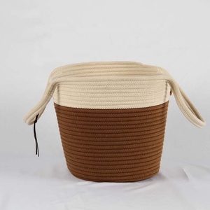 Sacs de plage en coton avec cordon de serrage et ouverture à poignée ronde, sacs à <span class=keywords><strong>main</strong></span> tissés de voyage, <span class=keywords><strong>sac</strong></span> à <span class=keywords><strong>main</strong></span> tissé de plage, nouvelle collection 2022 - Product Image 3