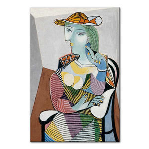 Obra <span class=keywords><strong>de</strong></span> <span class=keywords><strong>Arte</strong></span> Famosa <span class=keywords><strong>de</strong></span> <span class=keywords><strong>Pablo</strong></span> <span class=keywords><strong>Picasso</strong></span>, Pintura al Óleo Abstracta Moderna Vintage sobre Lienzo, Decoración <span class=keywords><strong>de</strong></span> Pared para el Hogar, Regalo 100% Pintado a Mano - Product Image 1