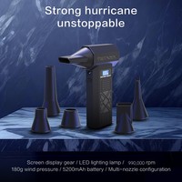 Ventilador Turbo Jet Eléctrico, Soplador de Aire Inalámbrico Recargable de 120000 RPM, Motor sin Escobillas para Limpieza de Autos, Barbacoa y Exteriores