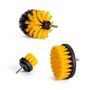 Juego de accesorios de cepillo de taladro eléctrico de 3 piezas <span class=keywords><strong>Kit</strong></span> de fregador eléctrico de nailon amarillo para limpieza de automóviles, baños, alfombras, piscinas y más - Product Image 5