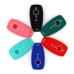 Coque de protection pour <span class=keywords><strong>clé</strong></span> de voiture en silicone multicolores, compatible avec <span class=keywords><strong>Mercedes</strong></span> Classe C, Classe E, GLE, accessoires pour <span class=keywords><strong>clé</strong></span> intelligente. - Product Image 2