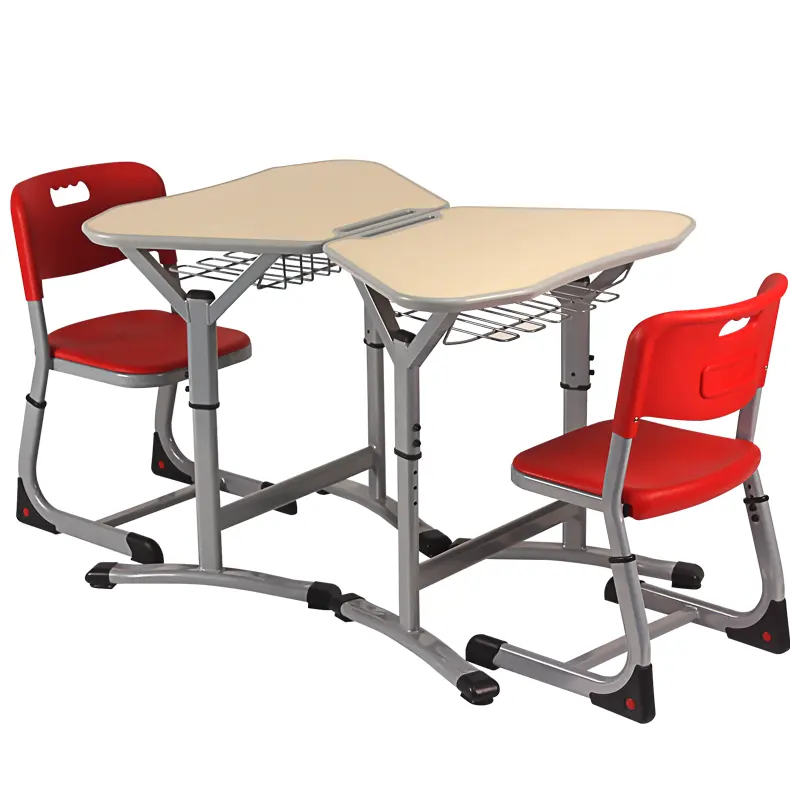 Móveis escolares de assento único, móveis baratos para o ensino médio, mesa e cadeiras, conjuntos escolares