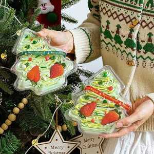 PET Christmas Tree Shape <strong>Plastic</strong> Packaging Box with Lid <strong>Dessert</strong> Display <strong>Tray</strong> for Candy Baking Western Pastry Frosting Cookies - Product Image 5