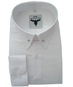 Camisa elegante branca 100% algodão, camisa com gola