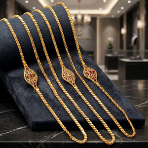 สร้อยคอทองคำแท้ 14K 18K 24K ประดับเพชร CZ แบบไมโคร พร้อมโซ่ทองเหลือง สร้อยคอแบบดั้งเดิม เครื่องประดับทองประดับเพชร CZ ขายส่ง - Product Image 3