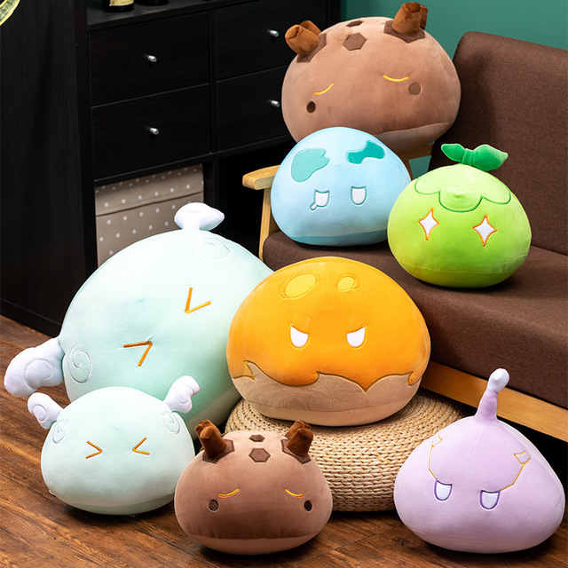 Cushion 2D Anime Game-themed Slime-shaped Throw Pillow Plush Doll Dango-style with PP Cotton Filling 30-50cm in Stock Wholesale