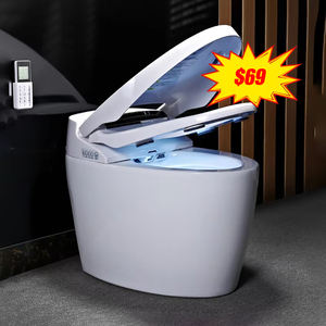 Nouveau design de toilettes électroniques siphoniques à chasse d'eau avec capteur automatique Bidet de salle de bains Toilette intelligente automatique intelligente avec télécommande - Product Image 1