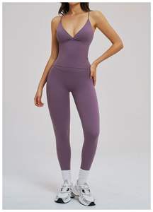 ชุดโยคะสองชิ้นสำหรับผู้หญิงแบบสั่งทำพิเศษ เสื้อชั้นในกีฬา กางเกงโยคะเอวสูง ยืดหยุ่นได้ดี เหมาะสำหรับวิ่ง ออกกำลังกาย ฟิตเนส เสื้อผ้ากีฬา - Product Image 3