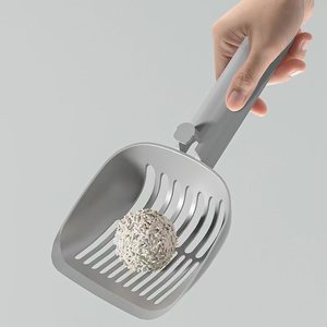 ที่ตักทรายแมวทรงสี่เหลี่ยม สีเทาและสีดำ วัสดุ PP สำหรับเจ้าของแมว - Product Image 1