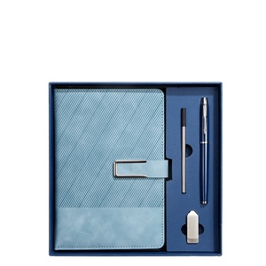 Hot Selling Luxury Business Gift Set Customizable Logo Stainless Steel Thermos Flask Notebook Pen New Father's Day New Year Day