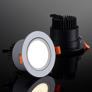 Plafonnier encastré commercial LED, lampe de plafond ronde sans cadre, éclairage intérieur, alimentation CA, intensité variable, aluminium - Product Image 4