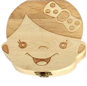 Capretti Del Bambino Dente di legno Scatola di Immagazzinaggio Inglese Denti Ombelicale Lanugine Organizzatore Legno Dente Scatola di Immagazzinaggio Regalo Ricordi Risparmia Bambino di Pino