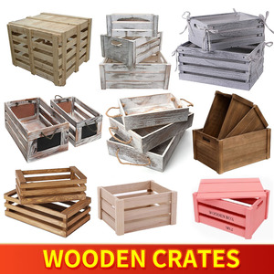 Handmade thân thiện với môi gỗ Giỏ tùy chỉnh trang trí sơn hình chữ nhật lưu trữ Crate với Laser xử lý cho trái cây rượu vang lưu trữ - Product Image 2