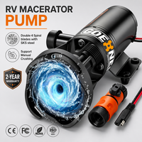 Pompe de transfert de déchets 12V DC 12-15 GPM, hauteur de refoulement 10 pieds, aspiration 3,2 pieds, sortie RV 3 pouces, traitement des eaux usées pour réservoir de stockage