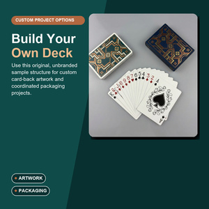 Jeu de cartes bleu et or, mallette de poker, coins arrondis, papier écologique durable, avec étui de protection, boîte personnalisée à rabat arrière - Product Image 4