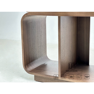Mueble de Madera Rectangular Marrón para Exhibición de Vino, Moderno, para Sala de Estar u Oficina, Suministro Directo de Fábrica Foshan - Product Image 4