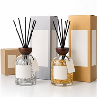 Diffuseur à roseaux en verre personnalisé 500 ml avec feuille d'or et d'argent et bâtonnets
