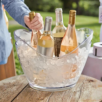 Refroidisseur de bière et de vin en plastique transparent rétro bouteille de boisson seau à glace extérieur et intérieur bacs à boissons pour bars OEM Factory Direct