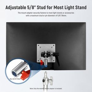 Adaptateur de montage d'écran <span class=keywords><strong>Neewer</strong></span> (lot de <span class=keywords><strong>2</strong></span>) en alliage d'aluminium, adaptateur de support d'éclairage à double rotule, vis M4 et récepteur 5/8 pour écran Impact - Product Image 5