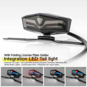 Luz trasera LED universal, lámpara de marcha integrada, luz de freno y señal de giro con soporte para matrícula, repuesto para Honda, Yama - Product Image 5