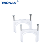 Fil électrique 50 cm à Double clou, Clips de câble en plastique PE blanc, mur rond Durable