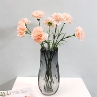 Flor de Clavel Roja y Rosa Artificial de Alta Calidad con Tacto Real para Regalo del Día de la Madre, Decoración de Mesa para Bodas y Hogar