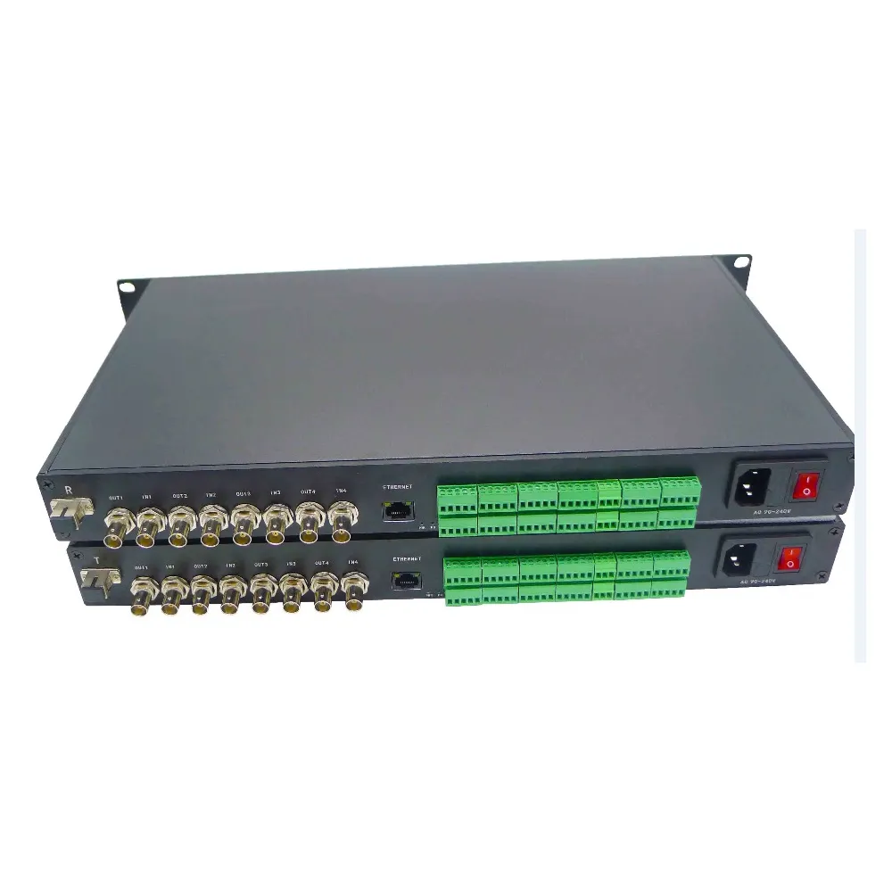 Brocadcasting 4 channels HD/3G-SDI video with 1 port 10/100 Ethernet to CWDM fiber optical transmitter and receiver,