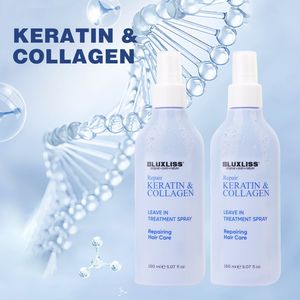 رذاذ للشعر لإصلاح تلف الكولاجين والكيراتين من LUXLISS ، بخاخ ترطيب وحماية من الحرارة ، رذاذ شعر خفيف لامع ومصنوع من رذاذ الشعر - Product Image 4