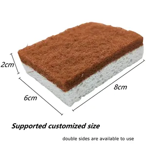 Eco Friendly Sponge Scourer Dish Washing Sponge Dish Pad Coconut Scrubber Sponge For Kitchen Cleaning