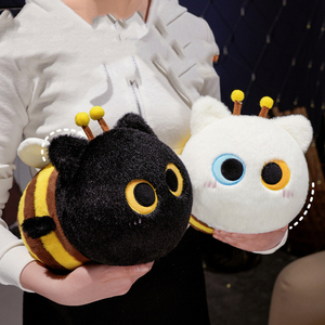 Giocattoli di peluche <span class=keywords><strong>Super</strong></span> morbidi promozionali con ricamo a forma di ape con bambola di gatto - Product Image 5