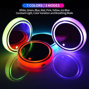 Posavasos LED para <span class=keywords><strong>Coche</strong></span> con Carga USB, Luz con Logotipo, Sensor <span class=keywords><strong>de</strong></span> Vibración Luminoso, Impermeable, para Crear Ambiente Interior en el Vehículo - Product Image 3