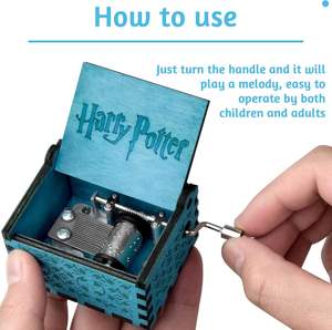 Boîte à Musique Mini Personnalisée à Manivelle en <span class=keywords><strong>Bois</strong></span>, Gravée <span class=keywords><strong>au</strong></span> Laser, <span class=keywords><strong>Film</strong></span> Harry Potter Anime, Cadeau Souvenir en Gros - Product Image 6