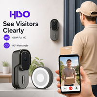 Vision nocturne, 140 °   Sonnette vidéo intelligente WiFi HD 1080P avec grand angle, audio bidirectionnel, détection de mouvement et alarme anti-effraction