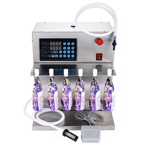 Small Vertical Manual Electric Six Can Head Bagged Beverage Milk Soybean <b>Juice</b> Filling <b>Machine</b> Gear Components Plastic Bottle - Product Image 1