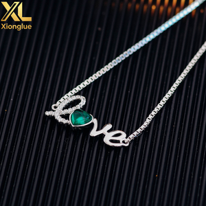 Joyería Electrochapada, Grosor de Revestimiento de 0.3 mm, Engaste de Garras, Novedad 2021, Brazaletes Sencillos y Modernos con Forma de Carta de Amor - Product Image 4