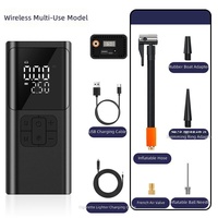 Gonfleur de pneus portable 80W 150PSI 19 cylindres, pompe à air sans fil double alimentation, jauge numérique, LED SOS, batterie externe USB, voiture, moto, vélo