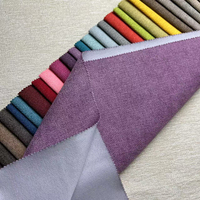 Nouveau design, tissu 100 % polyester imitation lin, tricot uni épais, matériau en lin coloré économique pour la tapisserie de canapé et la décoration intérieure
